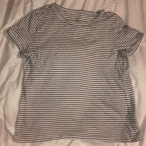 American eagle white and black striped crop top.